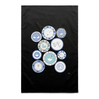 Swan Plate Tea Towel Thumbnail